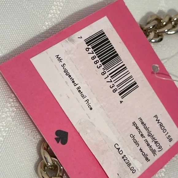 Kate Spade New York Spencer Metallic Navy Gold Chain Crossbody - Picture 3 of 7